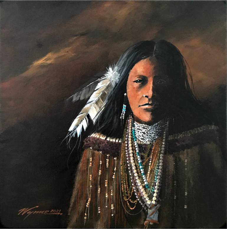 native american woman warrior art