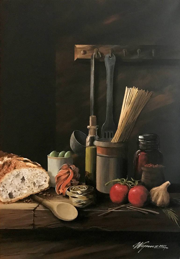 Italian Kitchen 2 Painting by Robert Wynne | Saatchi Art