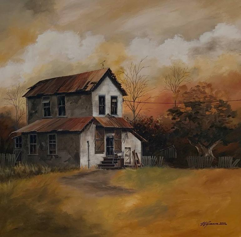 Abandoned Farmhouse Painting by Robert Wynne | Saatchi Art