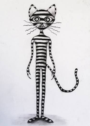 Striped cat thumb
