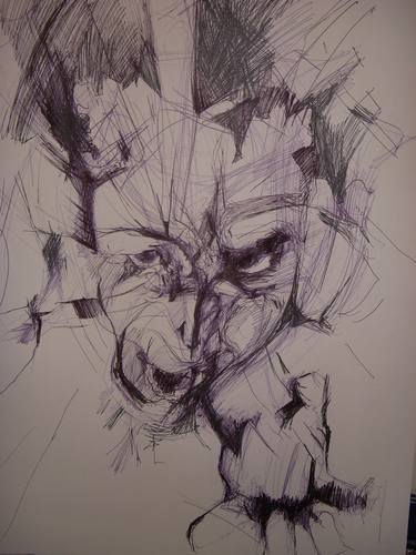 Original Expressionism People Drawings by Agnieszka Bak