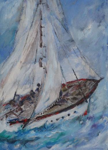 Print of Fine Art Sailboat Paintings by Tsvetilena Bochukova