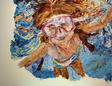 Saatchi Art Artist jimena Sanchez; Collage, “Swimming in my mind” #art