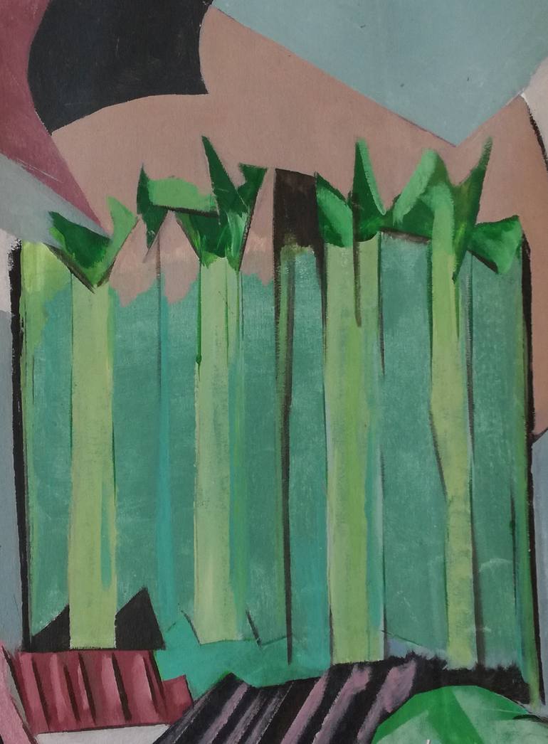 Original Cubism Cities Painting by Juan Fernandez