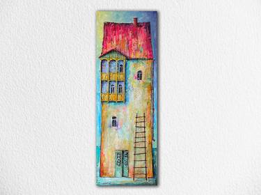 Original Abstract Expressionism Architecture Paintings by Nia Giunashvili
