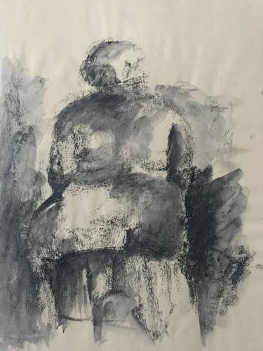 Sketch of a woman sitting thumb