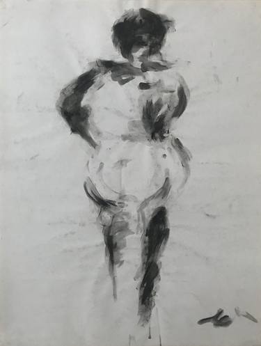 Sketch of a woman standing thumb