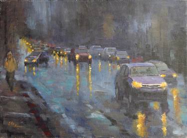 Original Figurative Cities Paintings by German Mckenzie