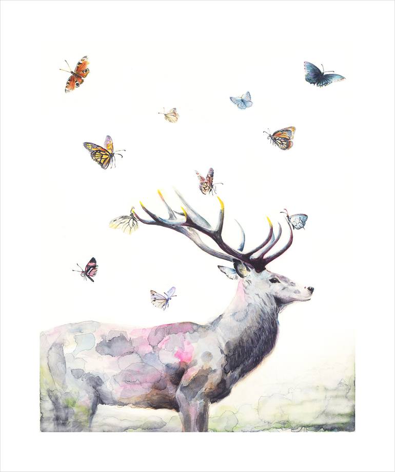 watercolor deer tumblr
