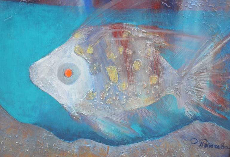 Original Fine Art Fish Painting by Rositsa Popcheva