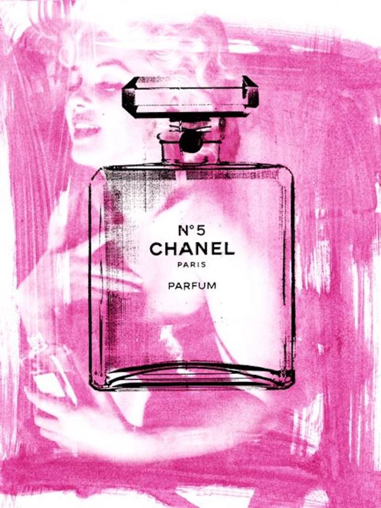Marilyn Monroe & Chanel Chanel No. 5 Pink Printmaking by Robert