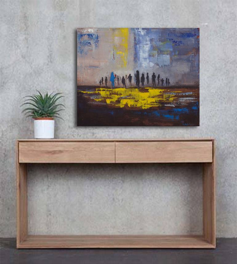 Original Abstract People Painting by Reem Khader