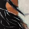 Freed from Commitment 

Inspired by the concept of arranged marriages. This painting portrays the woman happily fleeing from her own undesired wedding. The black dress represents the irony of the situation.