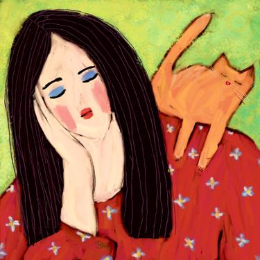 Print of Figurative Cats Paintings by Maria Dyavgo
