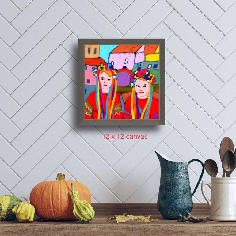 Original Expressionism Children Painting by Maria Dyavgo