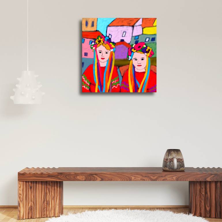 Original Expressionism Children Painting by Maria Dyavgo