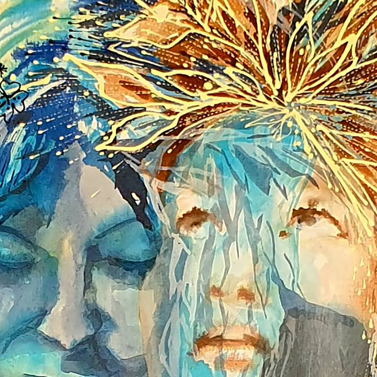 Original Abstract People Painting by Luba Holland