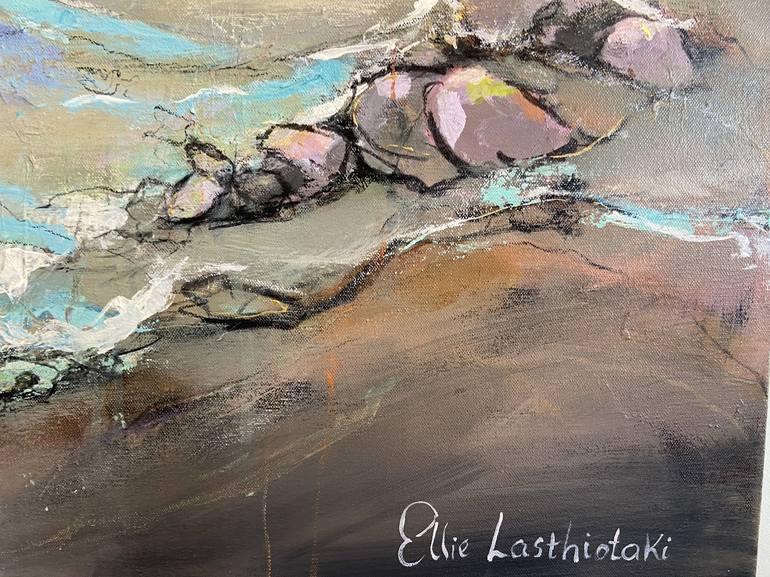 Original Abstract Seascape Painting by Ellie Lasthiotaki