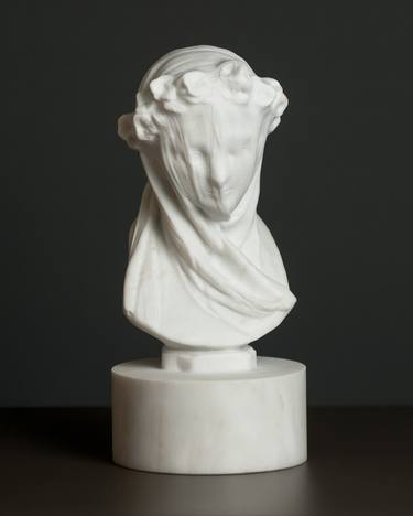 Marble bust of a Veiled Lady thumb
