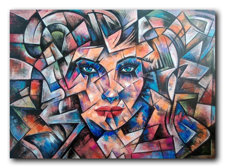 Original Cubism Abstract Painting by Edward Yov