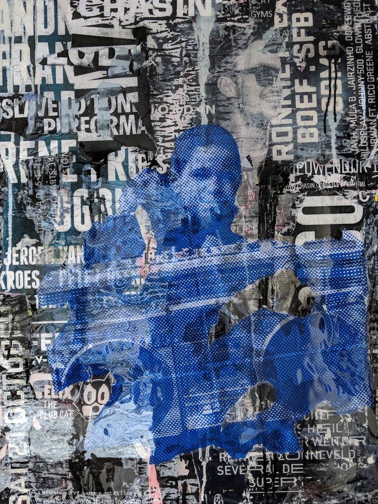 Boombox in blue Painting by Chris Coolen | Saatchi Art
