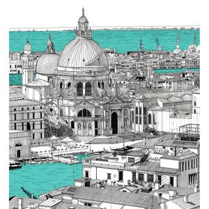 A View Towards Santa Maria Della Salue, Coloured.