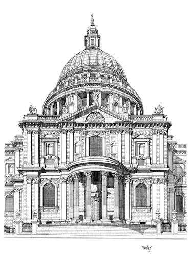 Original Photorealism Architecture Drawings by Max Kerly