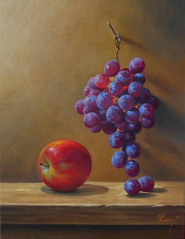 Apple and Grapes. Still Life thumb