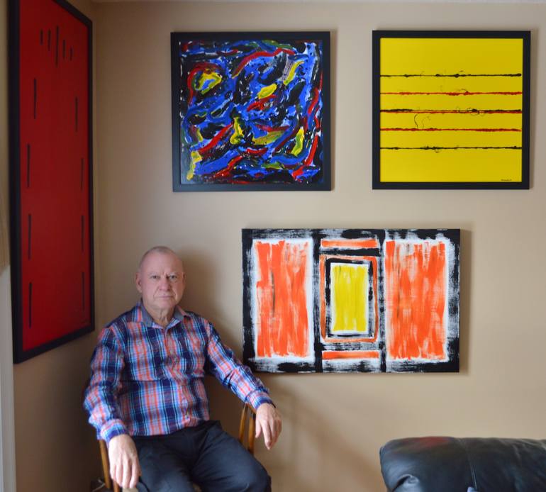 Original Abstract Painting by Marcel Renaud