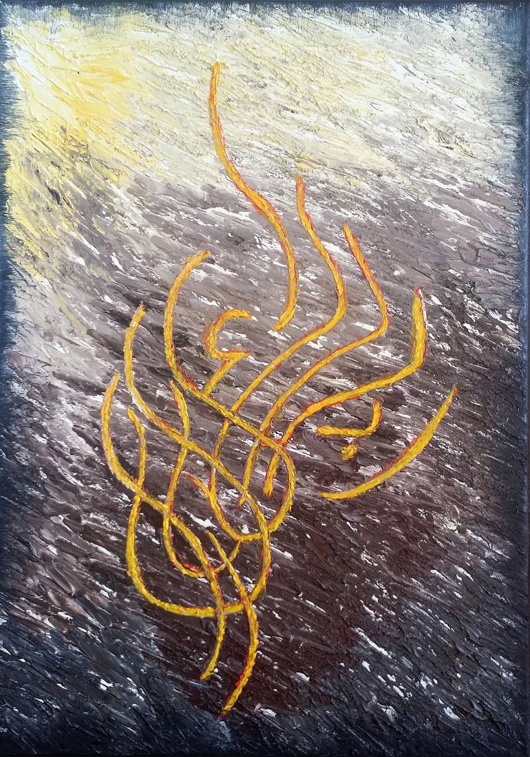 Original Abstract Calligraphy Painting by Meysa Vardeh
