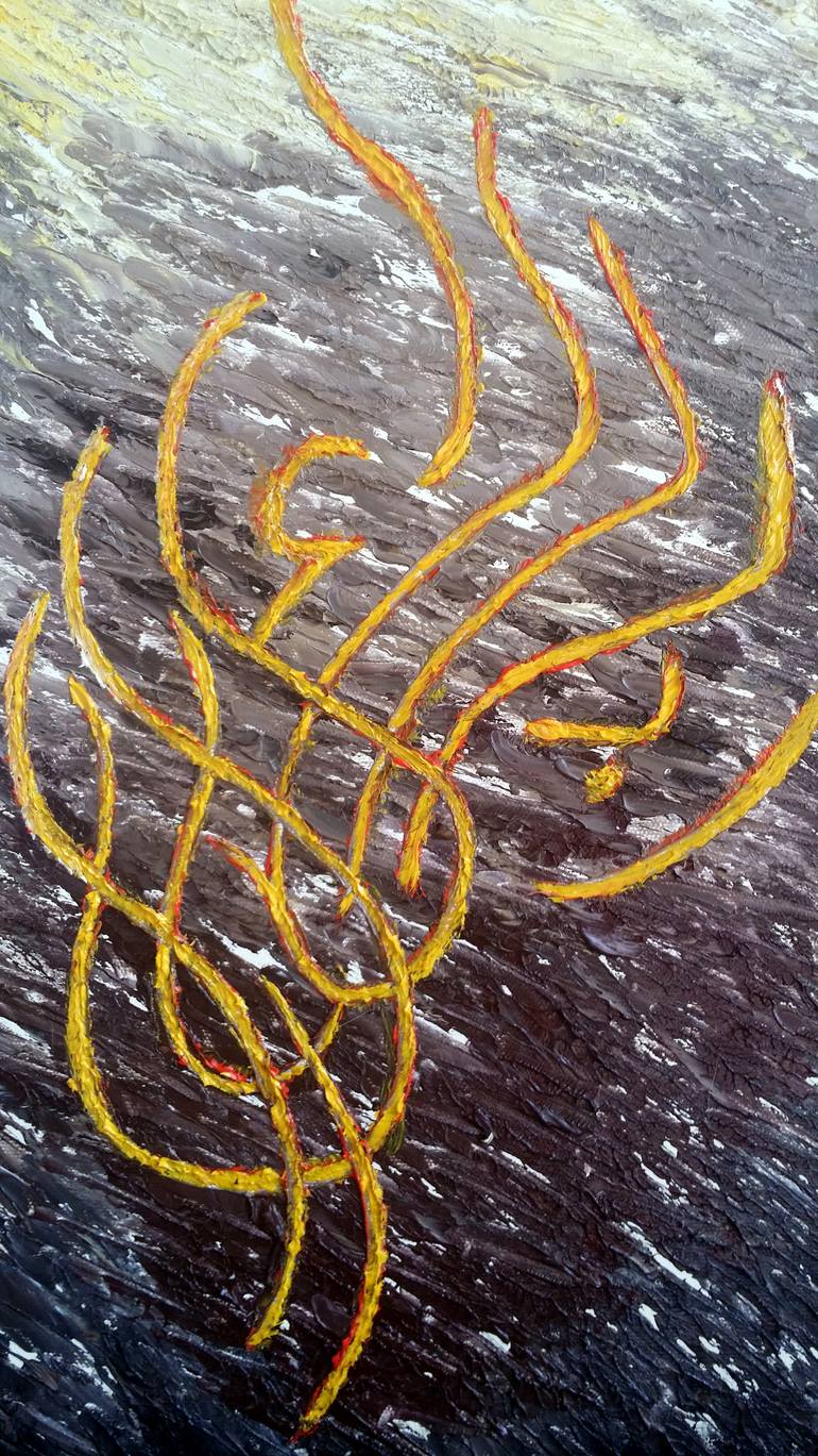 Original Abstract Calligraphy Painting by Meysa Vardeh