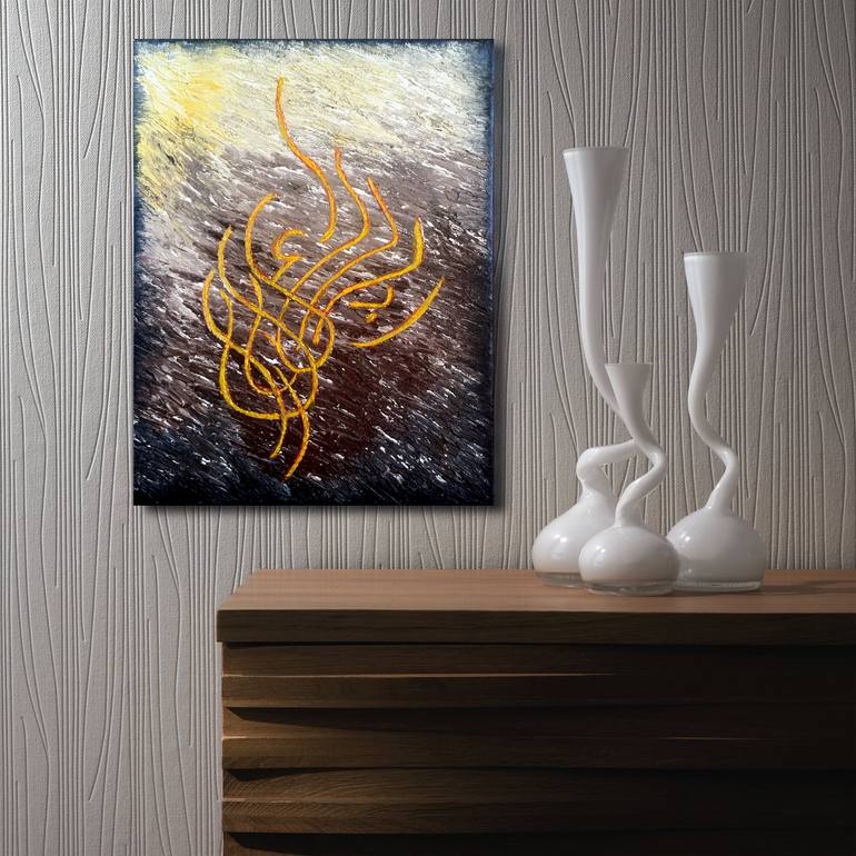 Original Abstract Calligraphy Painting by Meysa Vardeh