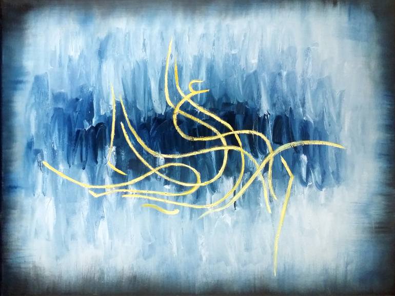 Original Abstract Expressionism Calligraphy Painting by Meysa Vardeh