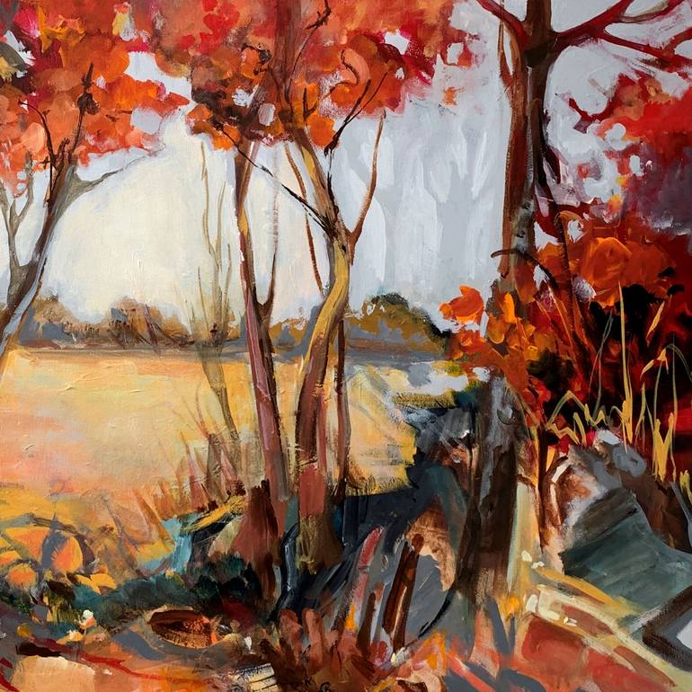 Original Abstract Expressionism Landscape Painting by Irina Laube