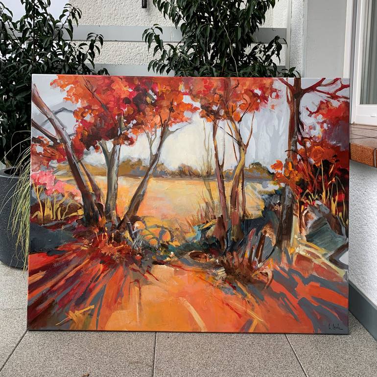 Original Abstract Expressionism Landscape Painting by Irina Laube