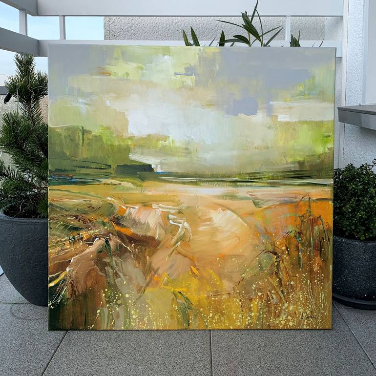 Original Abstract Expressionism Landscape Painting by Irina Laube