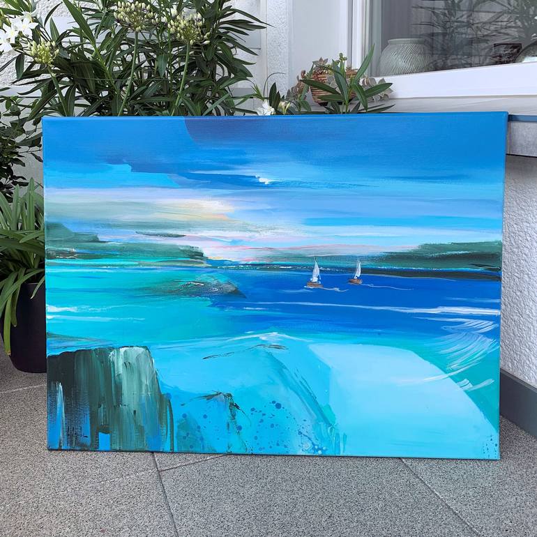 Original Abstract Seascape Painting by Irina Laube