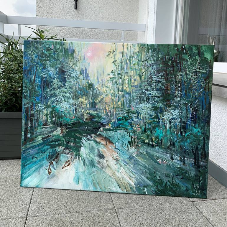 Original Abstract Expressionism Floral Painting by Irina Laube