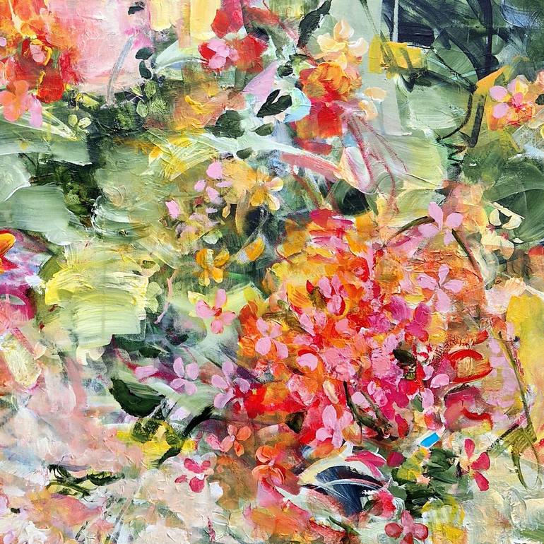 Original Abstract Expressionism Floral Painting by Irina Laube