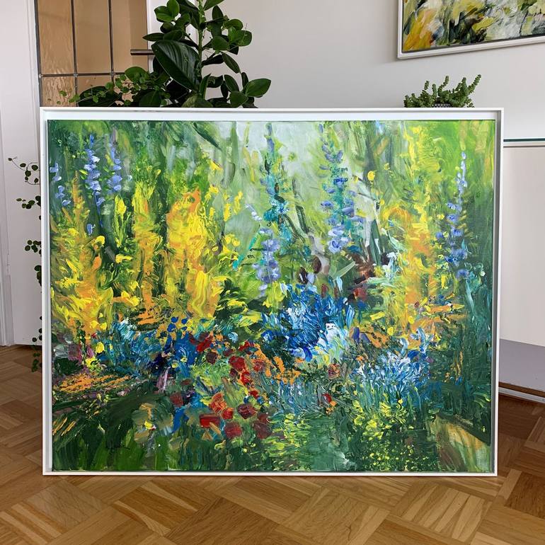 Original Abstract Expressionism Floral Painting by Irina Laube