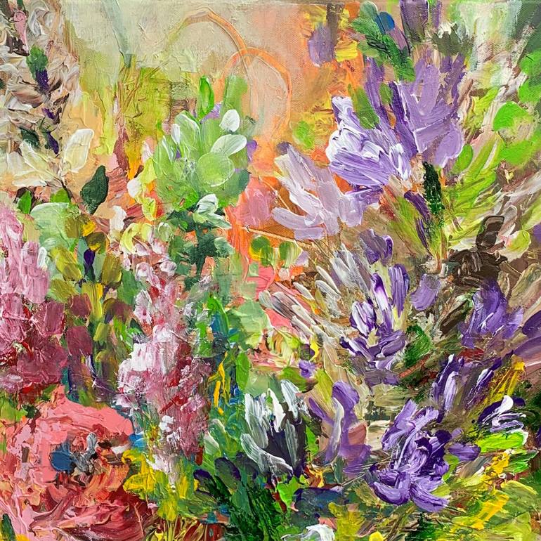 Original Abstract Expressionism Floral Painting by Irina Laube