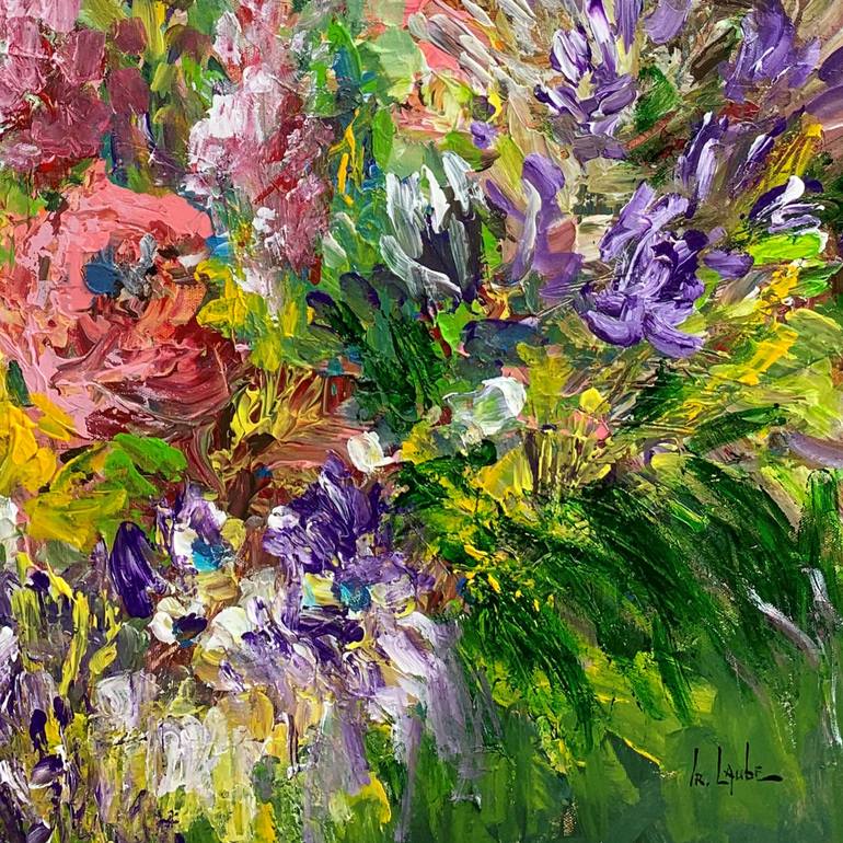 Original Abstract Expressionism Floral Painting by Irina Laube