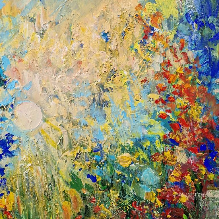 Original Abstract Expressionism Floral Painting by Irina Laube