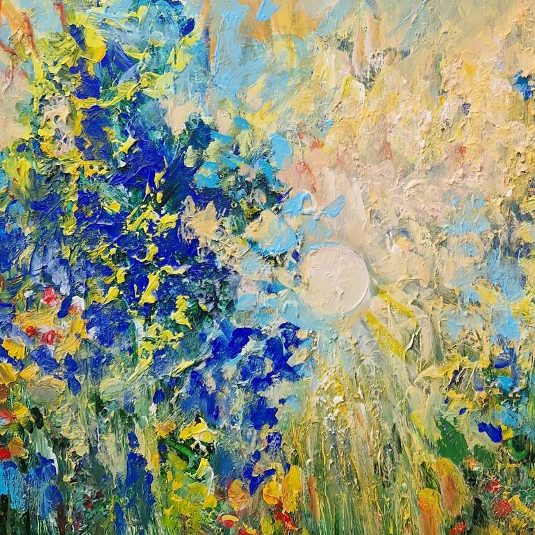 Original Abstract Expressionism Floral Painting by Irina Laube