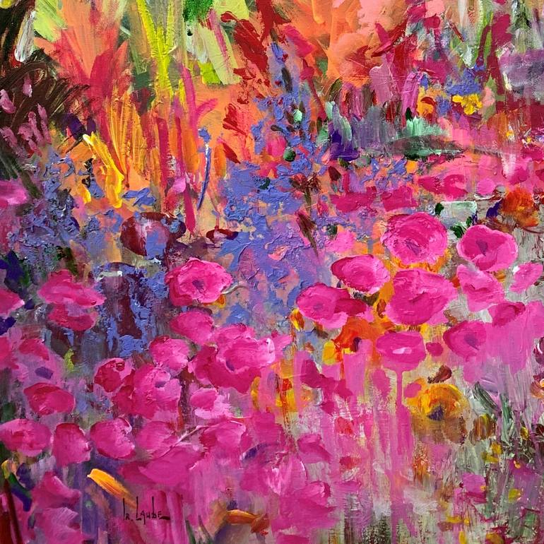 Original Abstract Expressionism Floral Painting by Irina Laube