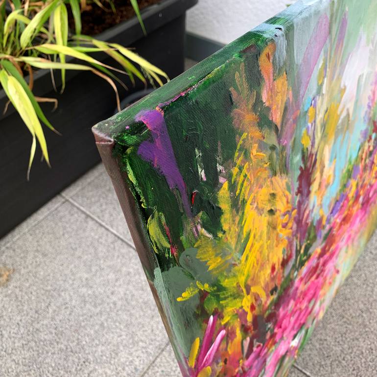 Original Abstract Expressionism Floral Painting by Irina Laube