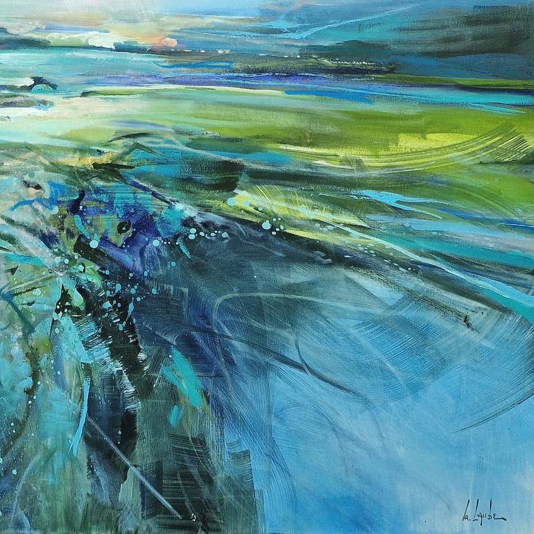 Original Abstract Landscape Painting by Irina Laube