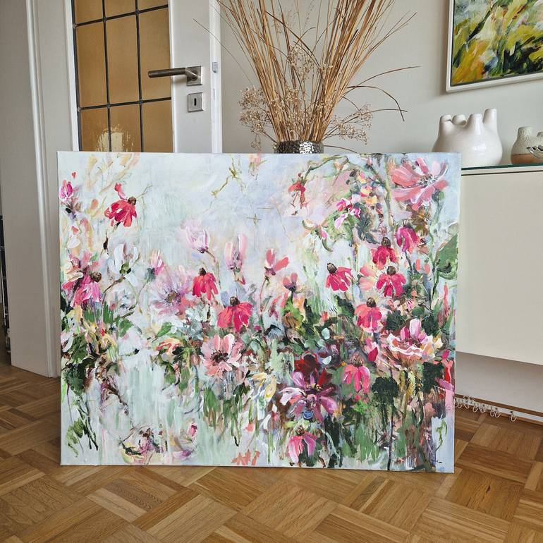 Original Abstract Expressionism Floral Painting by Irina Laube