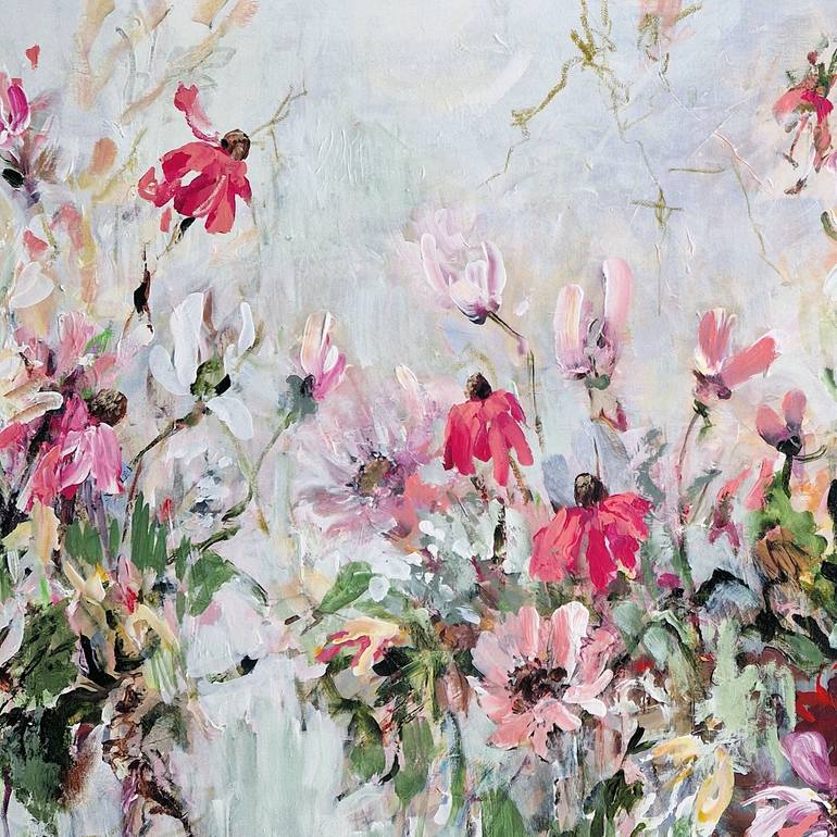 Original Abstract Expressionism Floral Painting by Irina Laube