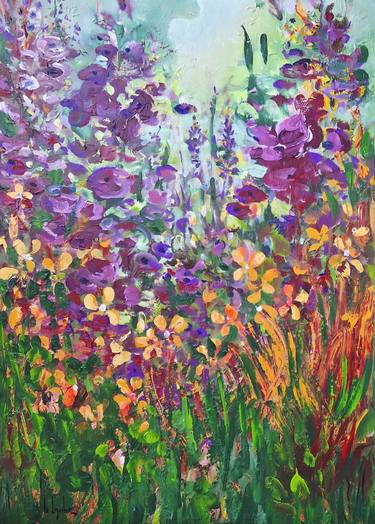 Original Expressionism Floral Paintings by Irina Laube
